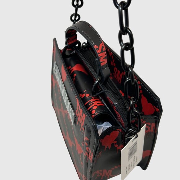 Steve Madden Evelyn Bag Drippy Hearts Black/red Crossbody Bag - Picture 8 of 12